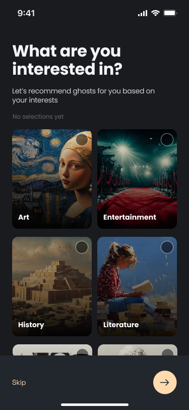 Interest-based recommendations — what are you interested in?