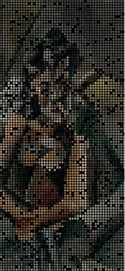 An apparition revealing pixel by pixel during a session