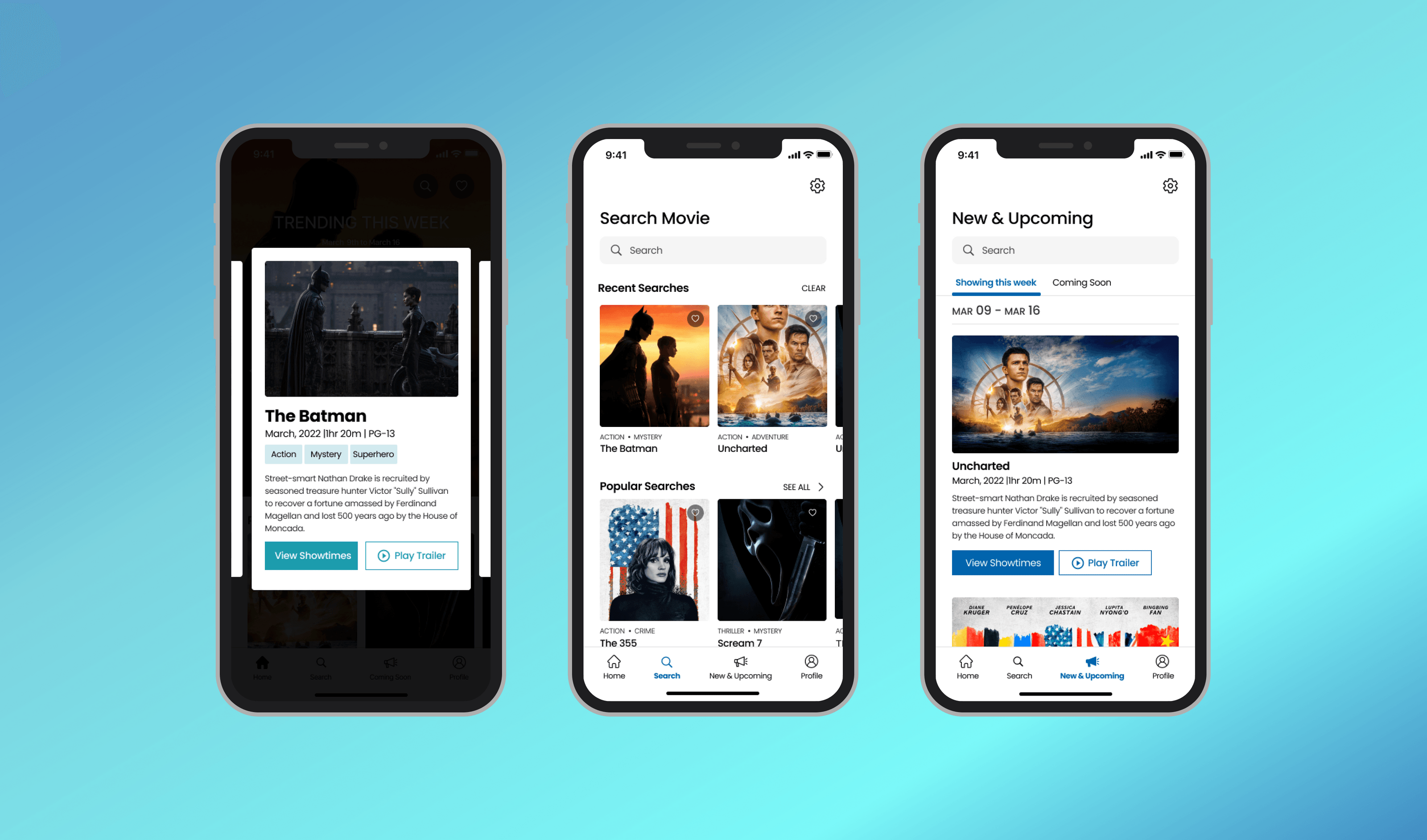 High-fidelity mockups — quick-view modal, search, and new & upcoming